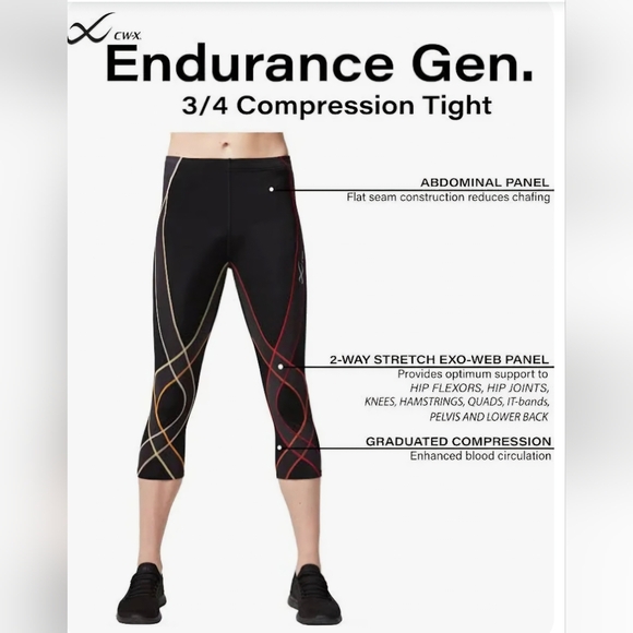 CW-X Women's Endurance Joint and Muscle Support 3/4 Compression Tight Size Small - Picture 7 of 7